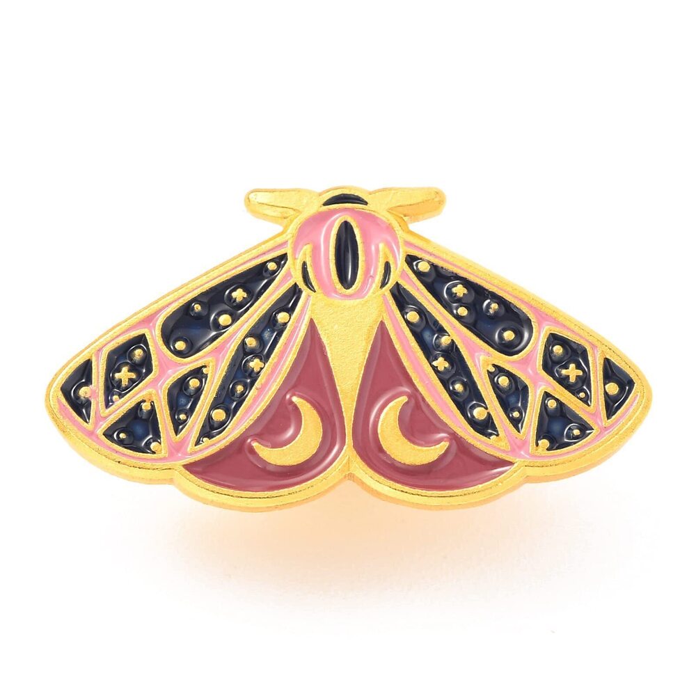 8307 6 pcs Golden Color Butterfly Enamel Alloy Brooches Lovely Insect Moth